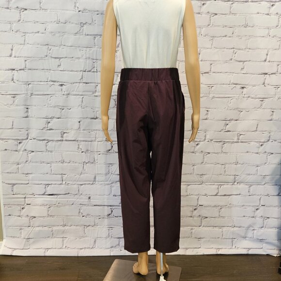 NWOT! CALVIN KLEIN, Brown/burgundy pull up elastic waist cropped pants - Picture 6 of 9
